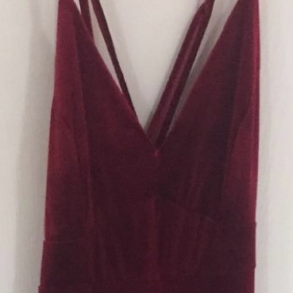 Adorable Burgundy Velvet Jumpsuit